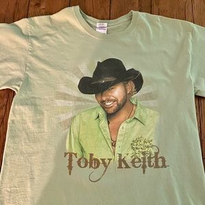 Unisex Toby Keith Biggest & Baddest 2008 tour tee t-shirt green size large